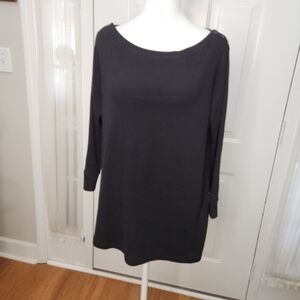 Jones New York Sport Black Top Buttons on Shoulder  Size 1X‎